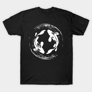 Koi Fish in brush black ink art style T-Shirt